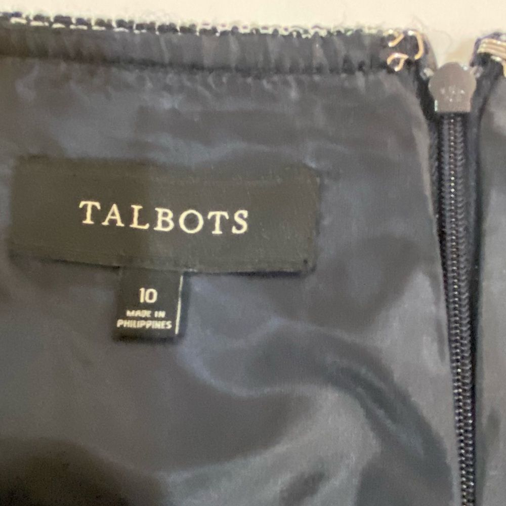 Talbots 10 Navy Tweed Lined Pencil Skirt - Picture 2 of 10